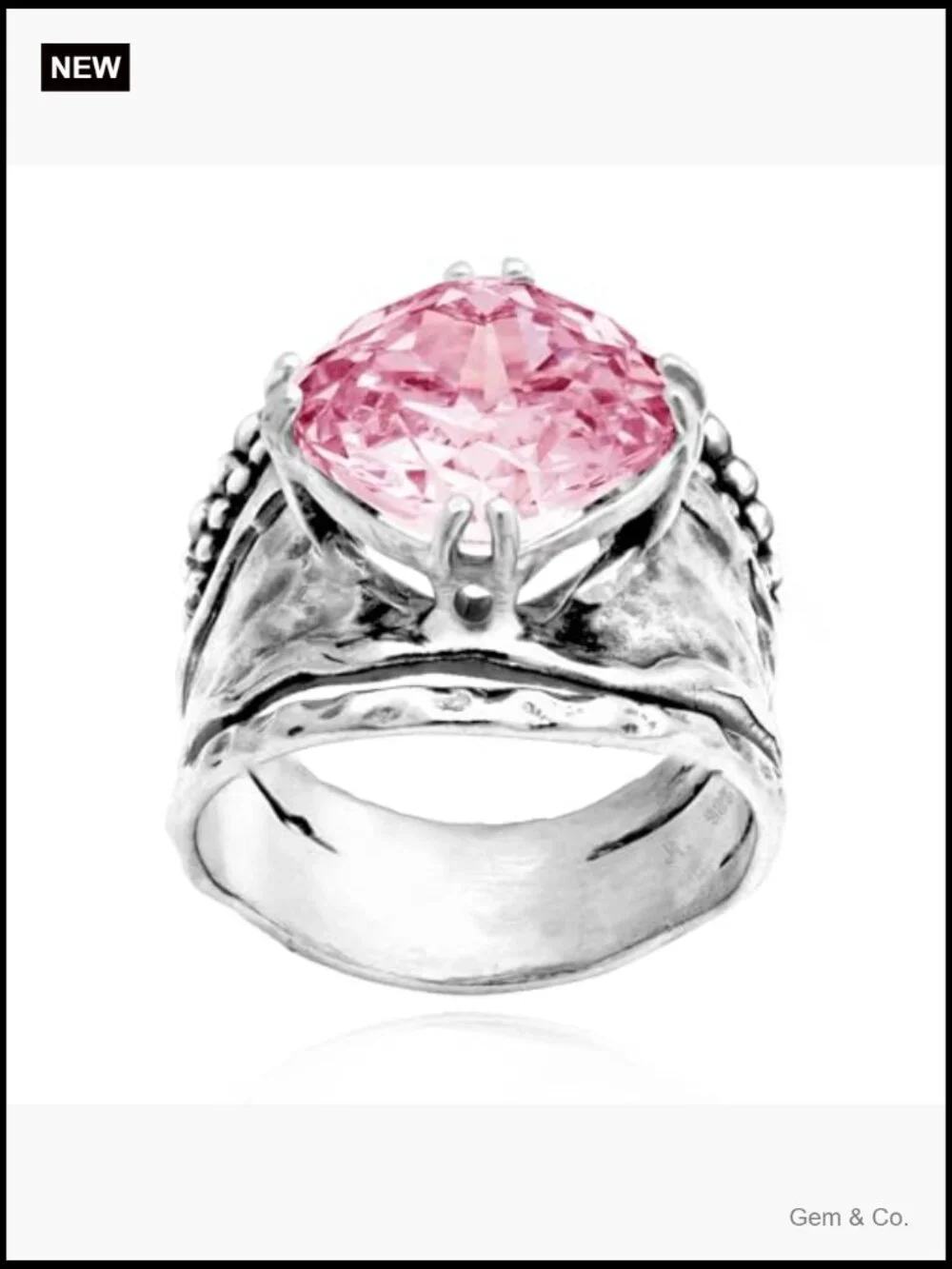 925 Sterling Silver Vintage CZ Ring Statement Ring Ring Size 8